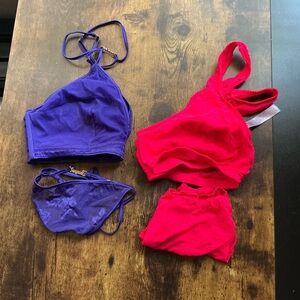 Vibrant Women's Lingerie Set - Blue and Red
